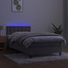 vidaXL Letto a Molle con Materasso e LED Grigio Chiaro 100x200 cm Velluto