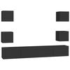vidaXL Set di Mobili Porta TV 6 pz Nero in Legno Multistrato