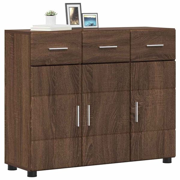 vidaXL Credenza Rovere Marrone 88,5 x 30,5 x 73 cm Legno multistrato