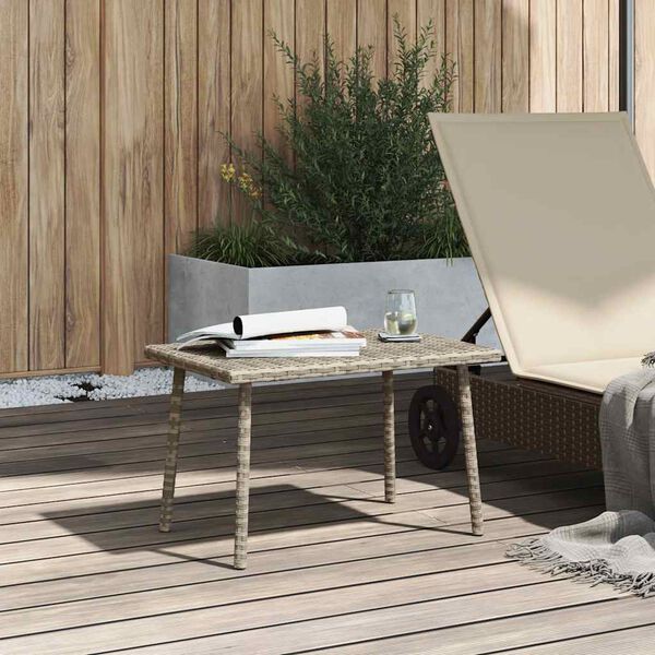 vidaXL Tavolino da Giardino Rettangolare Grigio Chiaro 60x40x37 cm