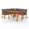 vidaXL Set da Pranzo Giardino 4pz con Cuscini Legno Massello di Acacia
