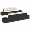 vidaXL Set Divano da Giardino 9 pz Nero e Crema polyrattan
