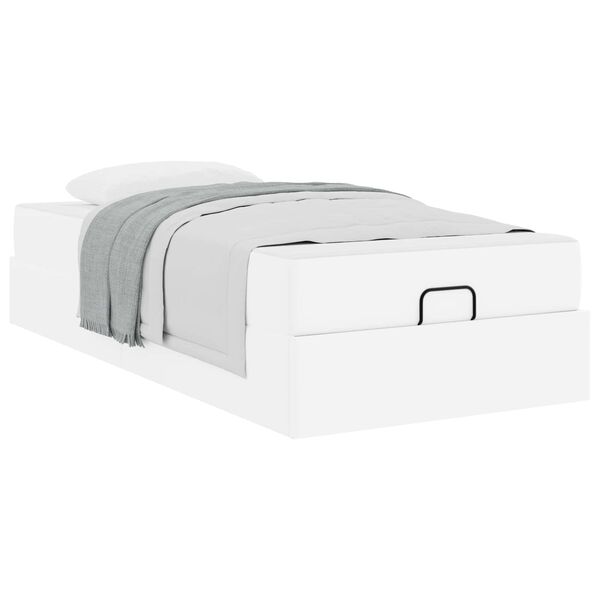 vidaXL Struttura letto con materasso con materasso 2 pcs Bianco PVC