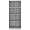 vidaXL Libreria 4 Ripiani Grigio Sonoma 60x24x142 cm Legno Multistrato
