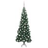 vidaXL Albero di Natale Artificiale Angolare con 300 LED Verde 180 cm