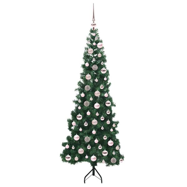 vidaXL Albero di Natale Artificiale Angolare con 300 LED Verde 180 cm