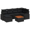vidaXL Set Divano da Giardino con cuscino 7 pcs Nero polyrattan
