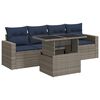 vidaXL Set Divano Giardino 5 pz con Cuscini Grigio Polyrattan Acacia