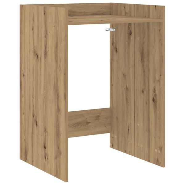 vidaXL Mobiletto per lavatrice Rovere Artigianale 67,5 x 62 x 97 cm