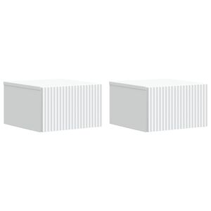 vidaXL Mobiletto da notte a muro 2 pcs Bianco 33 x 34,5 x 20 cm