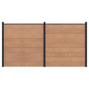 vidaXL Pannello di Recinzione 2 pcs WPC e Alluminio Marrone