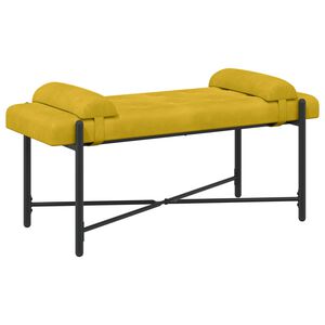 vidaXL Panchina con bottoni e cuscini Giallo 110 x 40 x 46 cm Velluto