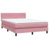 vidaXL Giroletto a Molle con Materasso Rosa 140x210 cm in Velluto
