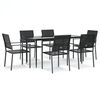 vidaXL Set da Pranzo da Giardino 7 pz in Polyrattan e Acciaio
