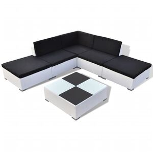 vidaXL Set Divani da Giardino 6 pz con Cuscini in Polyrattan Bianco