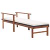 vidaXL Sdraio con Cuscino Polyrattan e Legno Massello di Acacia Nera