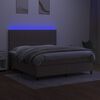 vidaXL Letto a Molle con Materasso e LED Tortora 160x200 cm in Tessuto