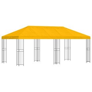 vidaXL Gazebo da giardino 6 x 3 m Giallo Poliestere e Acciaio 190 gsm