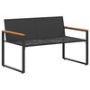 vidaXL panchina con cuscino Nero e Turchese 115 x 65 x 72 cm Rattan