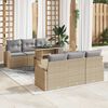 vidaXL Set Divano da Giardino 7 pcs Beige Rattan in Polipropilene