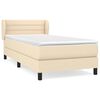 vidaXL Giroletto a Molle con Materasso Crema 90x200 cm inTessuto