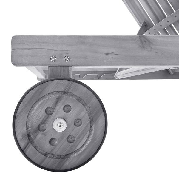 vidaXL Sdraio da Giardino Grigia con Cuscino in Massello di Acacia