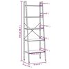vidaXL Scaffale Autoportante 5 Ripiani Marrone Chiaro Nero 56x35x174cm