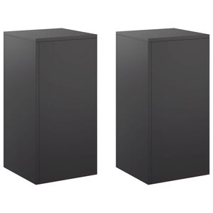 vidaXL Supporto per piante 2 pcs Nero 30 x 30 x 60 cm Acciaio