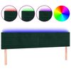 vidaXL Testiera a LED Verde Scuro 180x5x78/88 cm in Velluto