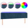 vidaXL Testiera a LED Blu Scuro 203x16x78/88 cm in Velluto