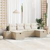vidaXL Set Divano da Giardino con cuscino 6 pcs Beige polyrattan