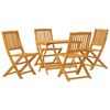vidaXL Set Pranzo da Giardino Pieghevole 5pz Legno Massello di Acacia