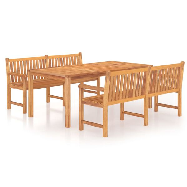 vidaXL Set da Pranzo per Giardino 3 pz in Legno Massello di Teak