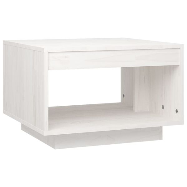 vidaXL Tavolino da Salotto Bianco 50x50x33,5 cm Legno Massello di Pino