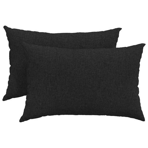 vidaXL Cuscini da Divano 2 pcs Nero 60 x 40 cm Tessuto