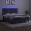 vidaXL Letto a Molle con Materasso e LED Grigio Scuro 180x200 cm