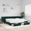 vidaXL Divano Letto Estraibile Cassetti Verde Scuro 100x200cm Velluto