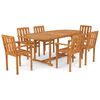 vidaXL Set da Pranzo da Giardino 7 pz in Legno Massello di Teak