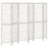 vidaXL Divisorio Ambienti 6Pannelli Bianco Legno Massello di Paulownia
