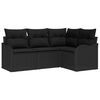vidaXL Set Divano da Giardino Nero polyrattan