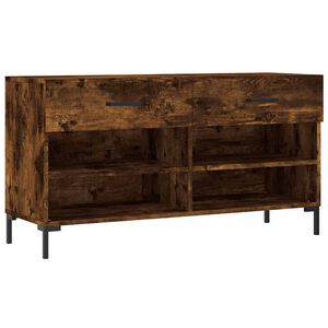 vidaXL Panca Porta Scarpe Rovere Fumo 102x35x55 cm Legno Multistrato