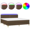 vidaXL Letto a Molle Materasso e LED Marrone Scuro 160x200 cm Tessuto