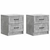 vidaXL Armadio da Notte 2 pcs Grigio Cemento 43 x 34,5 x 44,5 cm