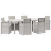 vidaXL Set da Pranzo per Giardino 7 pz Bianco e Grigio Chiaro PP