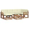 vidaXL Set di divani da esterno con cuscino 7 pcs Naturale e Crema