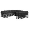 vidaXL Set di divani da esterno 12 pcs Nero e Grigio scuro Poliestere