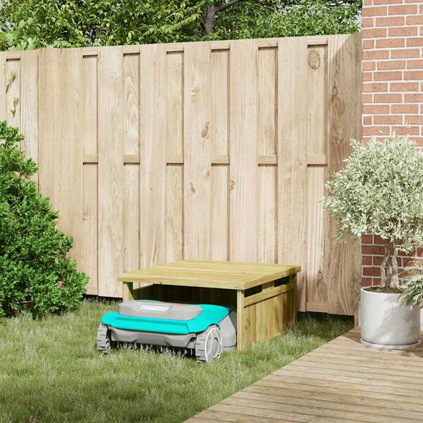 vidaXL Garage per robot tagliaerba Marrone 73.5 x 81.5 x 38.5 cm