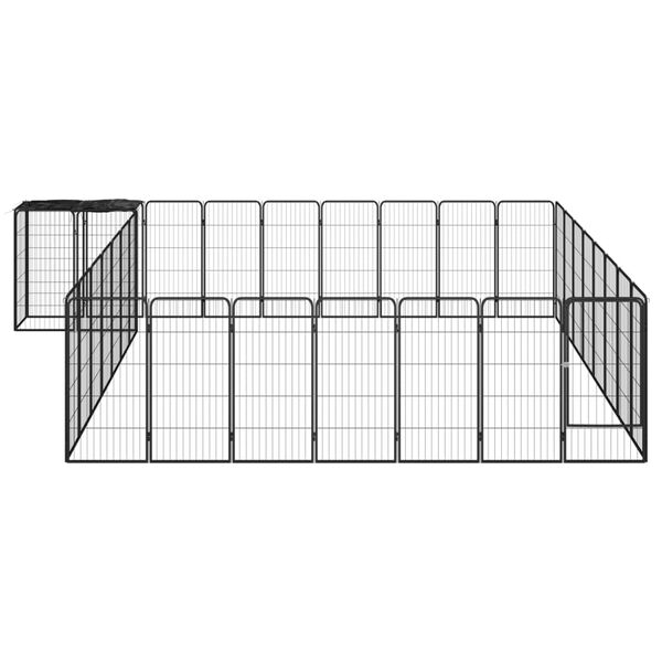vidaXL Box Cani 34 Pannelli Nero 50x100 cm Acciaio Verniciato Polvere