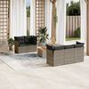 vidaXL Set Divano da Giardino 6 pz con Cuscini Grigio in Polyrattan