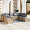 vidaXL Set Divano da Giardino 5 pcs Beige e Grigio Chiaro Polyrattan